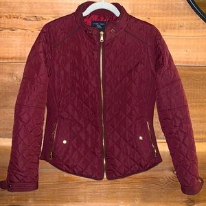 Womens Medium red/maroon quilted jacket
